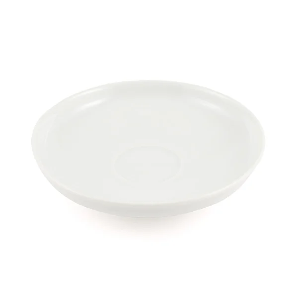 Elszigetelt fehér kerámia tányér — Stock Fotó