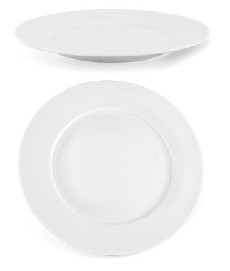 Seramik plaka üzerinde beyaz, iki set