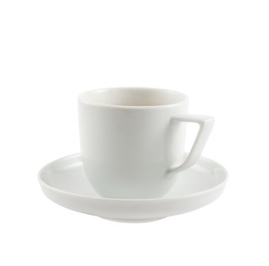 izole tabak tabak üzerine seramik kupa