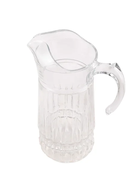 Transparent glass pitcher ewer isolated — Stock Photo, Image