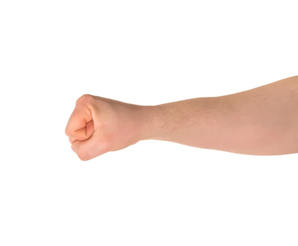 Gest ręki pięści na białym tle — Zdjęcie stockowe