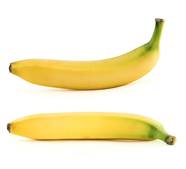 Set of two spotless yellow bananas over white — Stock Photo, Image