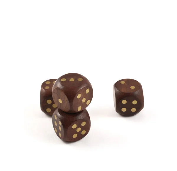 Gambling wooden dice isolated — Stock Photo, Image