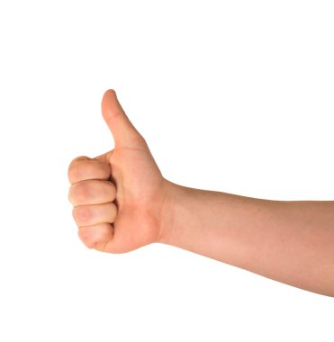 başparmak yukarıya izole el hareketi