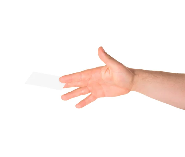 Calling card in a hand isolated — Stock Photo, Image