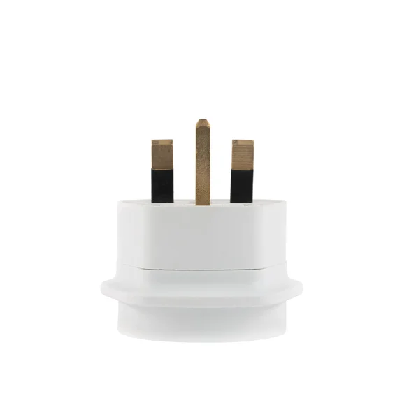 EU till uk converter plug adapter isolerade — Stockfoto