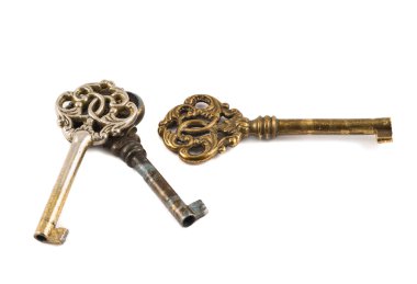 eski Dekoratif metal anahtarlar izole