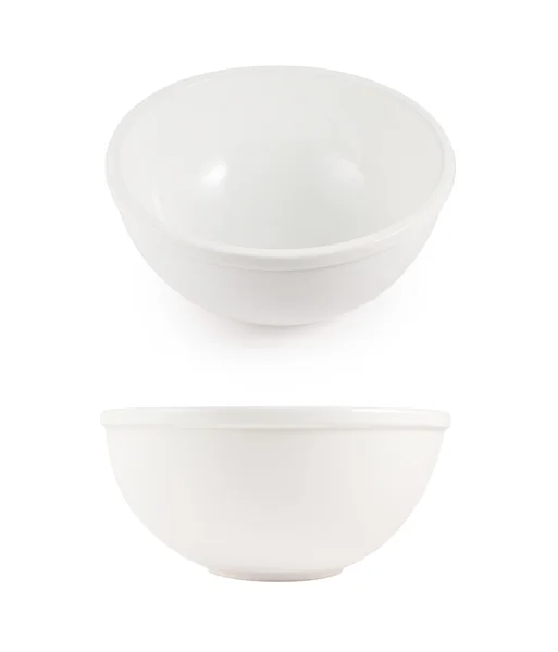 White ceramic bowls isolated — Stock Photo, Image