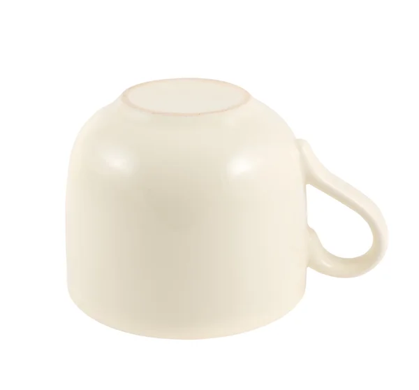 Ceramic cream colored cup isolated — Stock Photo, Image