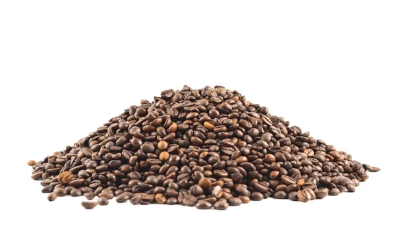 Pile of coffee beans isolated — Stock Photo, Image