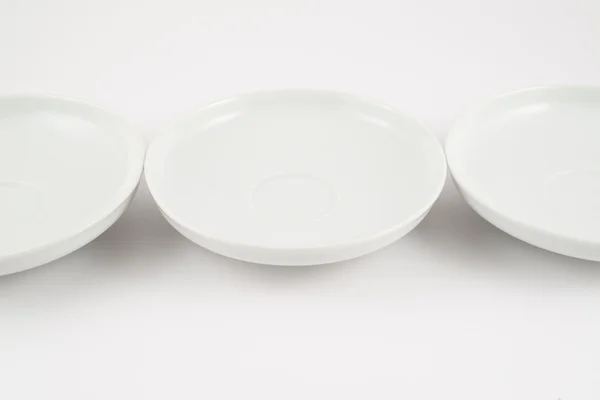 Weiße Keramikplatte Zusammensetzung Hintergrund — Stockfoto