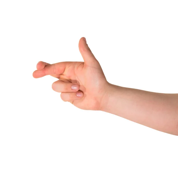 Перехрестіть жест руки пальців ізольовано — стокове фото
