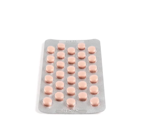 Blister bubble pack of pills isolated — Stock Photo, Image