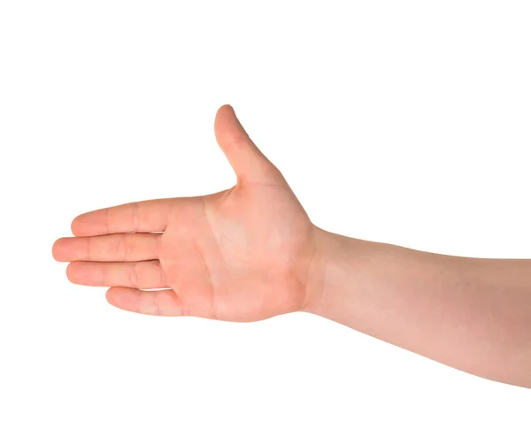 Öppnade hand palm gest isolerade — Stockfoto