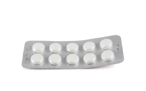 Blister bubble pack of pills isolated — Stock Photo, Image