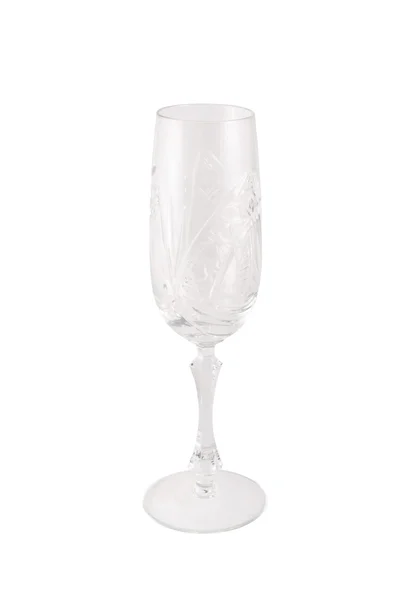 Crystal champagne flute stemware isolated — Stock Photo, Image