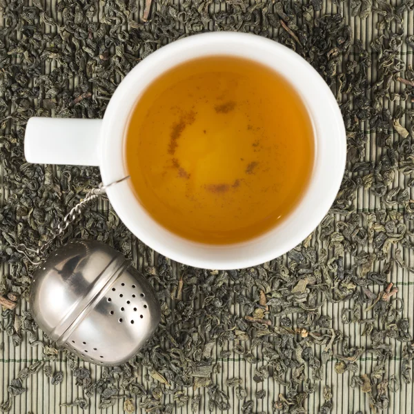 White cup of black tea — Stock Photo, Image