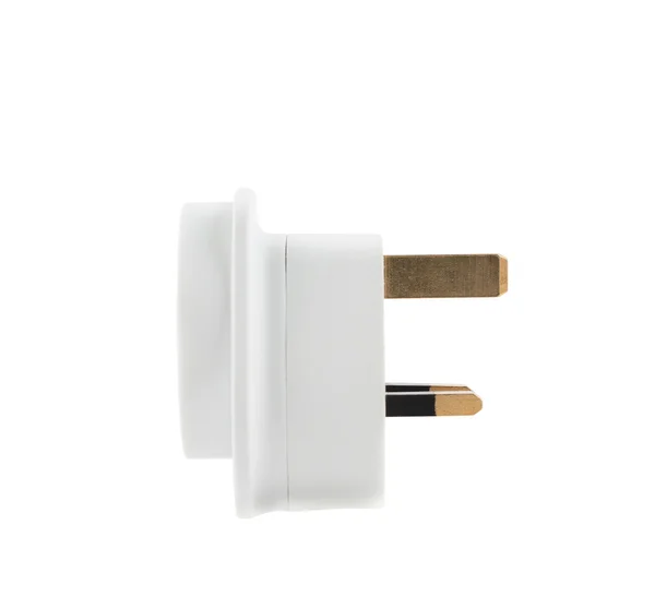 Adaptador de enchufe convertidor UE-Reino Unido aislado — Foto de Stock