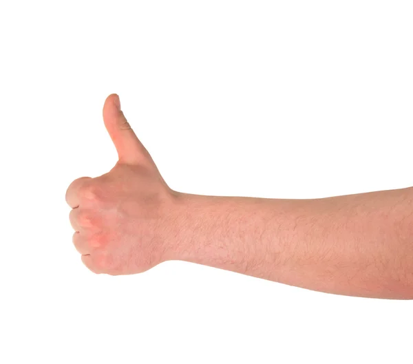 Thumbs up hand gesture isolated — Stock Photo, Image