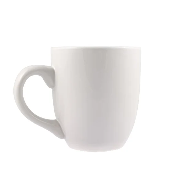 Bílý keramický pohár, samostatný — Stock fotografie