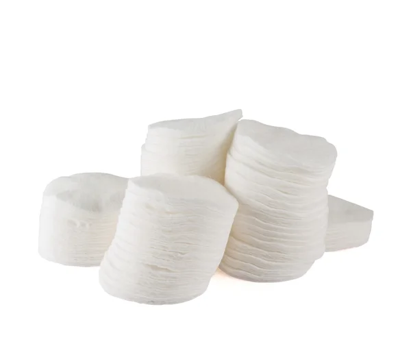 Stack of cotton pad disks isolated — Stock Photo, Image