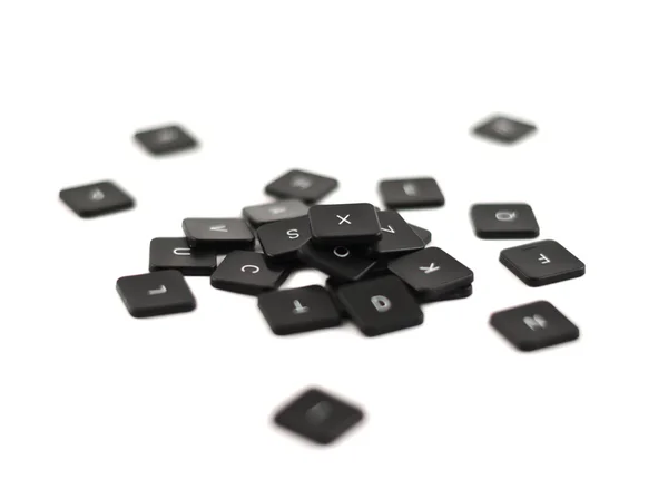 Schwarze Tastatur Taste Haufen isoliert — Stockfoto