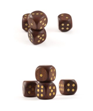 ahşap zar izole kumar