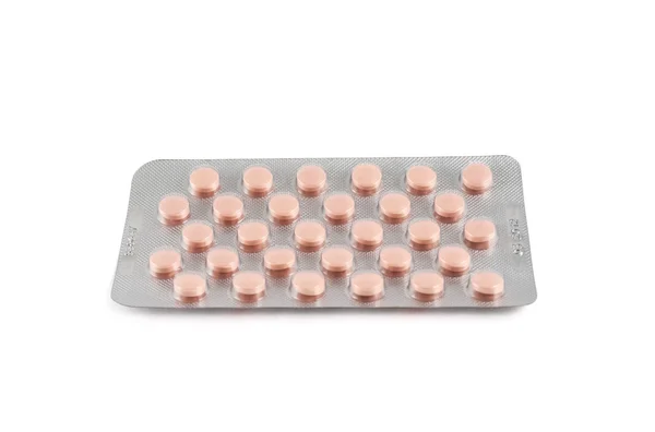 Blister bubble pack of pills isolated — Stock Photo, Image