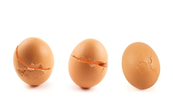 Three cracked broken egg shells — Stock Photo, Image