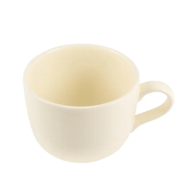 Ceramic cream colored cup isolated — Stock Photo, Image