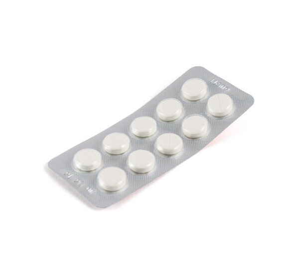 Blister bubble pack of pills isolated