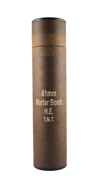 Murbruk bomb tube container isolerad — Stockfoto