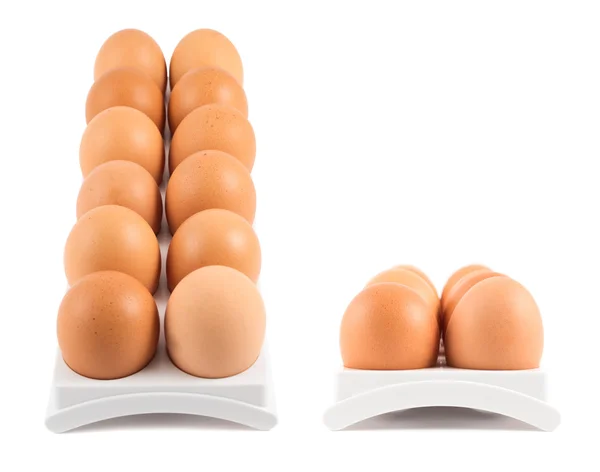 Dozen of eggs in a case isolated — Stock Photo, Image