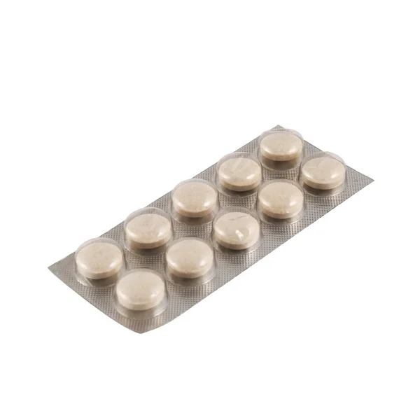 Blisterförpackning bubbla av piller isolerade — Stockfoto