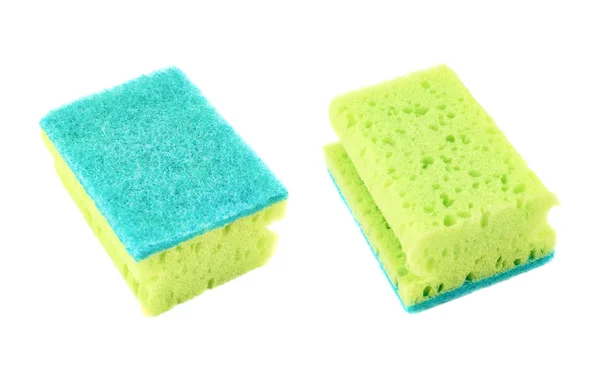 Kitchen sponge front and back view — Stok fotoğraf