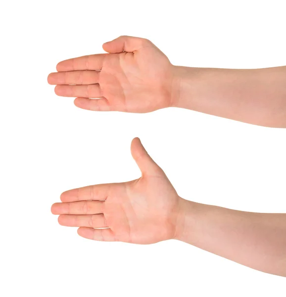 Відкритий жест руки долоні ізольовано — стокове фото