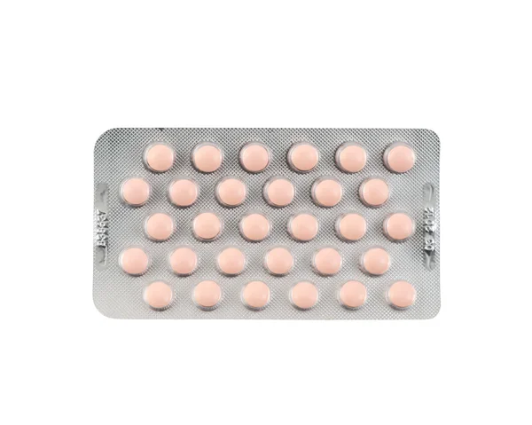Bubble blisterverpakking van pillen geïsoleerd — Stockfoto