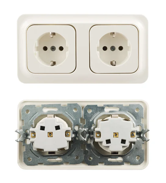 Electrical socket isolated — Stock Photo, Image