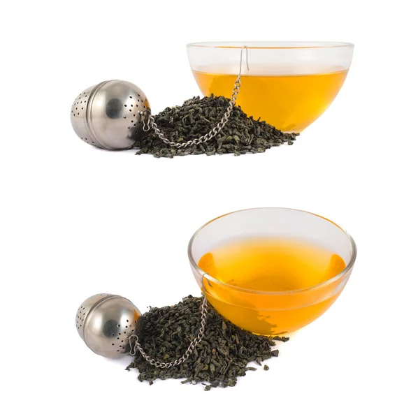 Glas Piola Schale Tee isoliert — Stockfoto