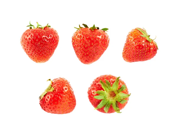 Één rode aardbeien geïsoleerd — Stockfoto