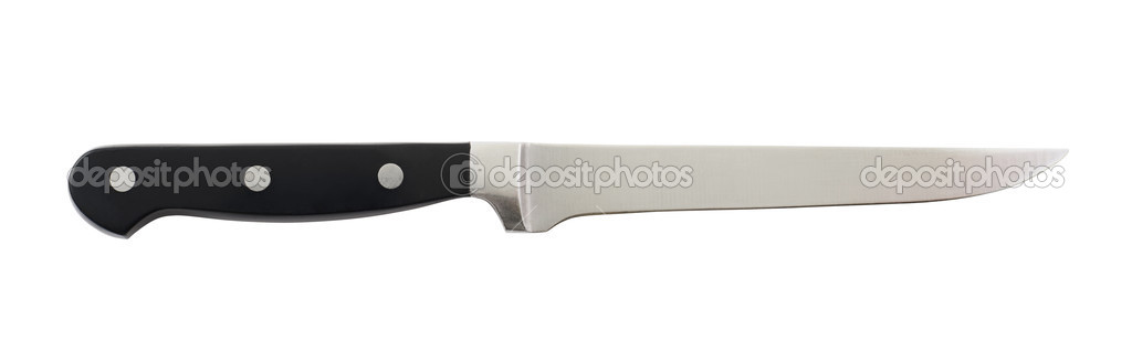 Steel metal kitchen knife isolated