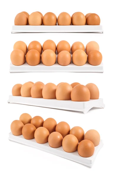 Dozen of eggs in a case isolated — Stock Photo, Image