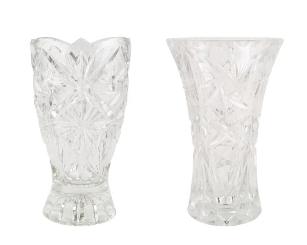 Кришталева скляна посудина для вази ізольована — стокове фото