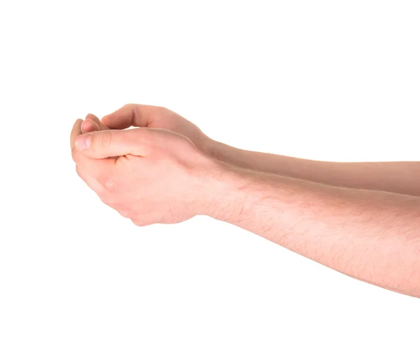 Просьба о помощи рука жеста изолированы — стоковое фото