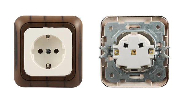 Electrical socket isolated — Stock Photo, Image