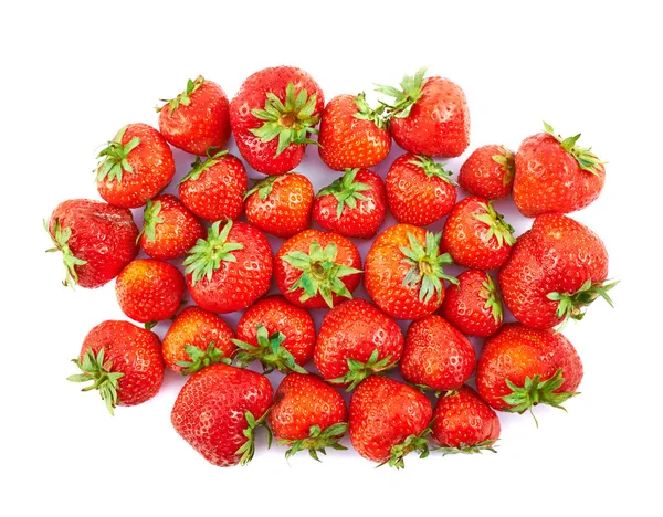 Pile of red strawberries isolated — Stock Photo, Image