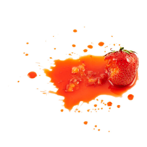 Squashed strawberry isolated