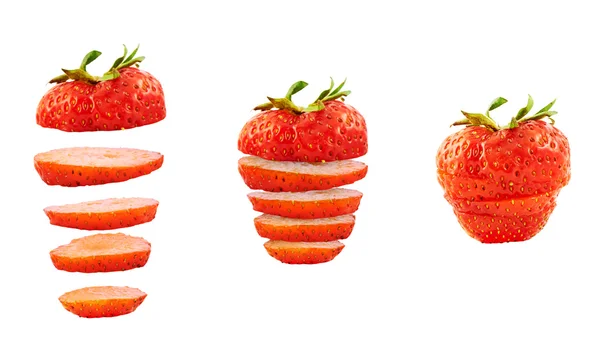 Erdbeere in Stücke geschnitten — Stockfoto