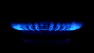 gaz sobası mavi bir alev