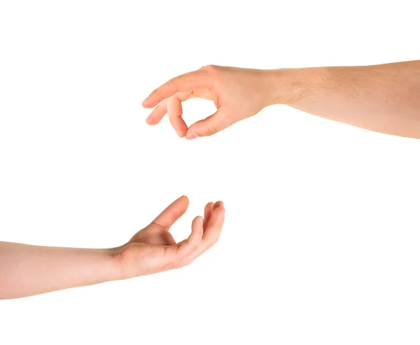 Tigger hjälp hand gest isolerade — Stockfoto